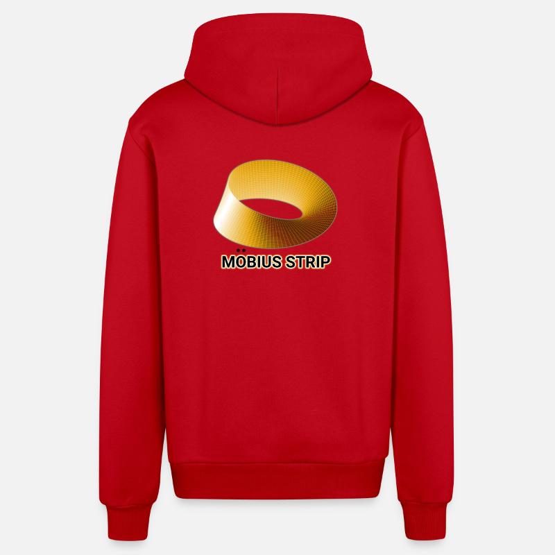 Ruban de Möbius Doré - Veste à capuche bio décontractée fabriquée en UE - rouge