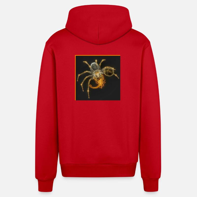 Araignée néon avec des queues funky - Veste à capuche bio décontractée fabriquée en UE - rouge