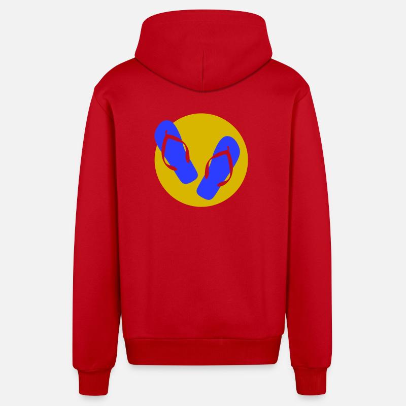 Enfin les fêtes ! - Veste à capuche bio décontractée fabriquée en UE - rouge