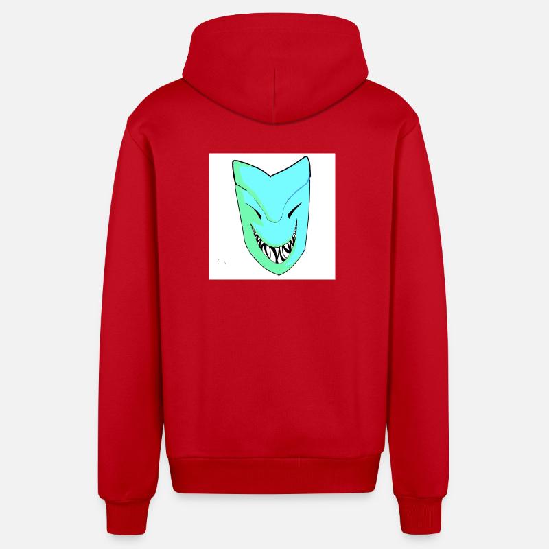 Masque souriant dans le dégradé - Veste à capuche bio décontractée fabriquée en UE - rouge