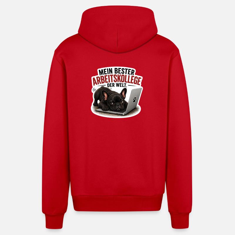 Frenchie – Bester Arbeitskollege der Welt - Organic Relaxed Kapuzenjacke Made in EU - Rot