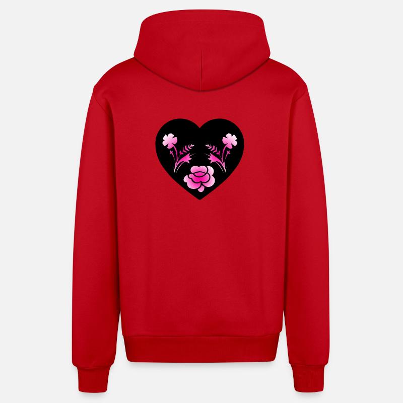 Fleur - Veste à capuche bio décontractée fabriquée en UE - rouge