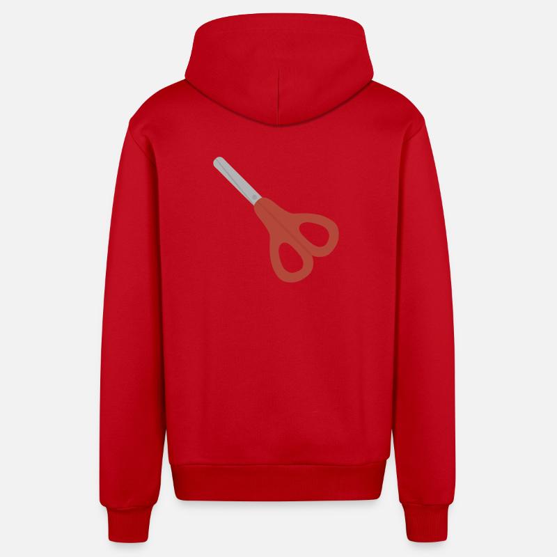 Icône des Ciseaux Rouges - Veste à capuche bio décontractée fabriquée en UE - rouge