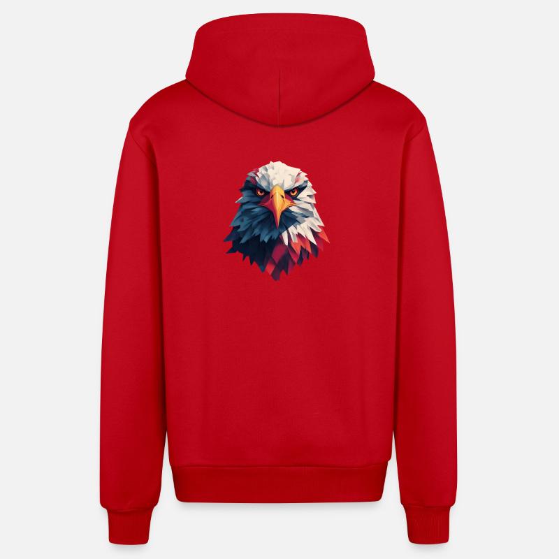 Aigle majestueux regard perçant - Veste à capuche bio décontractée fabriquée en UE - rouge