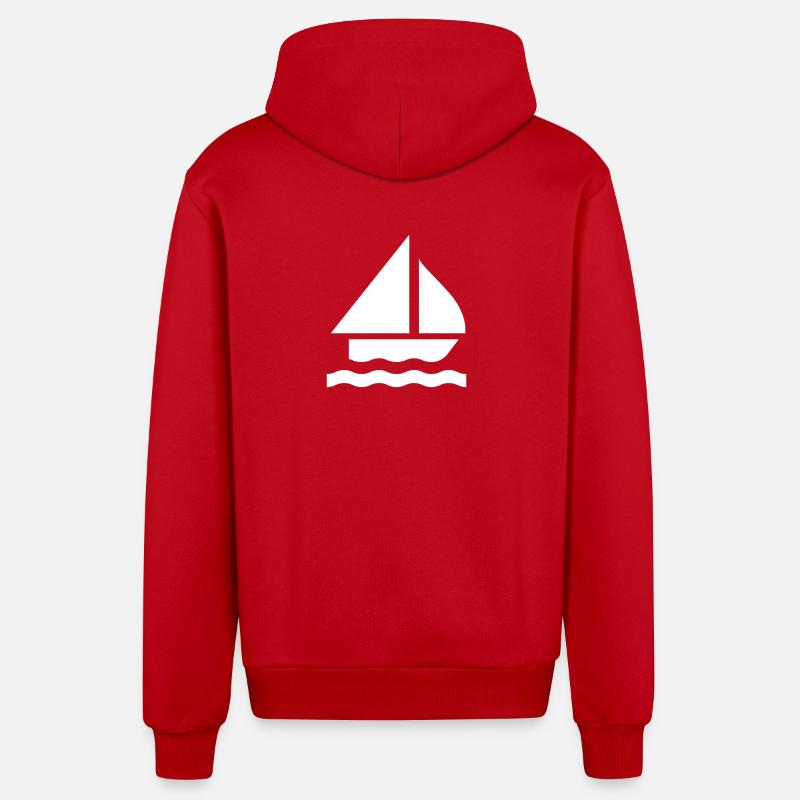 Voile - Veste à capuche bio décontractée fabriquée en UE - rouge