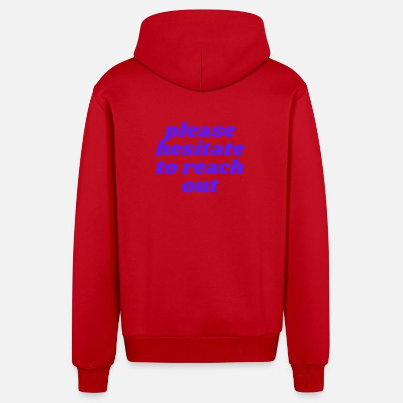 Merci d’hésiter à me contacter - Veste à capuche bio décontractée fabriquée en UE - rouge