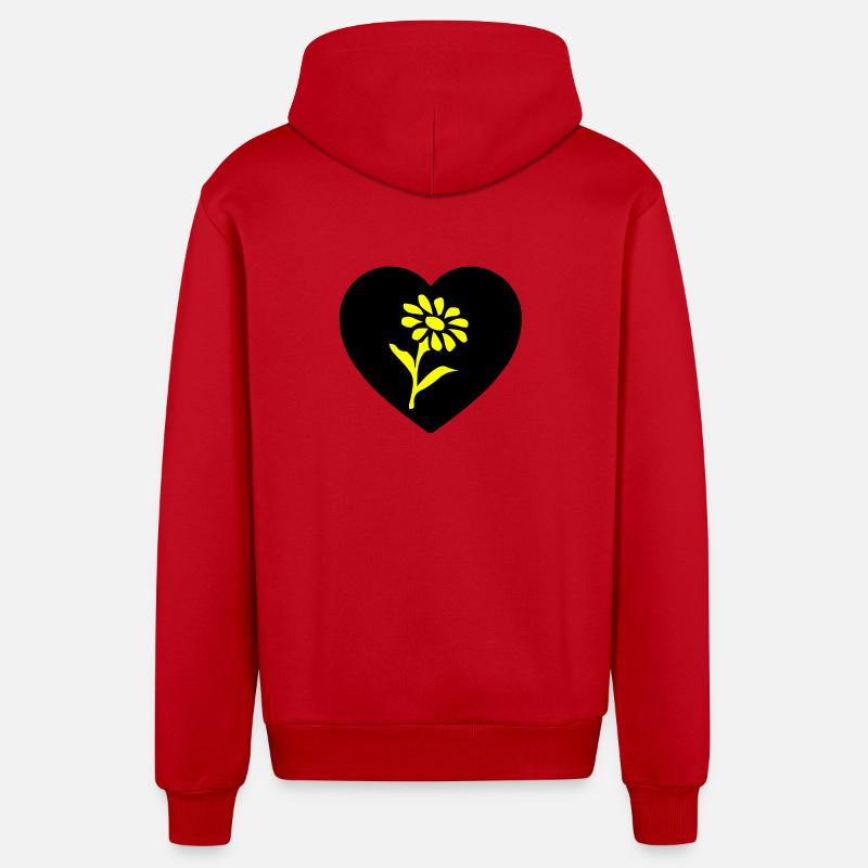 Fleur - Veste à capuche bio décontractée fabriquée en UE - rouge