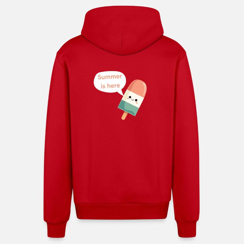L’été est là - Veste à capuche bio décontractée fabriquée en UE - rouge