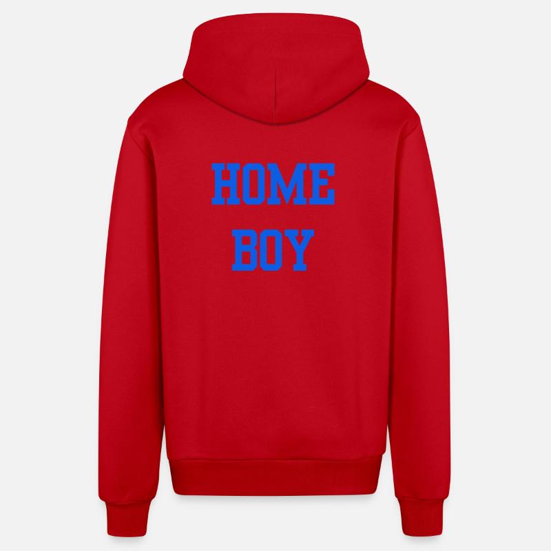 HB Home Boy Hambourg - Veste à capuche bio décontractée fabriquée en UE - rouge
