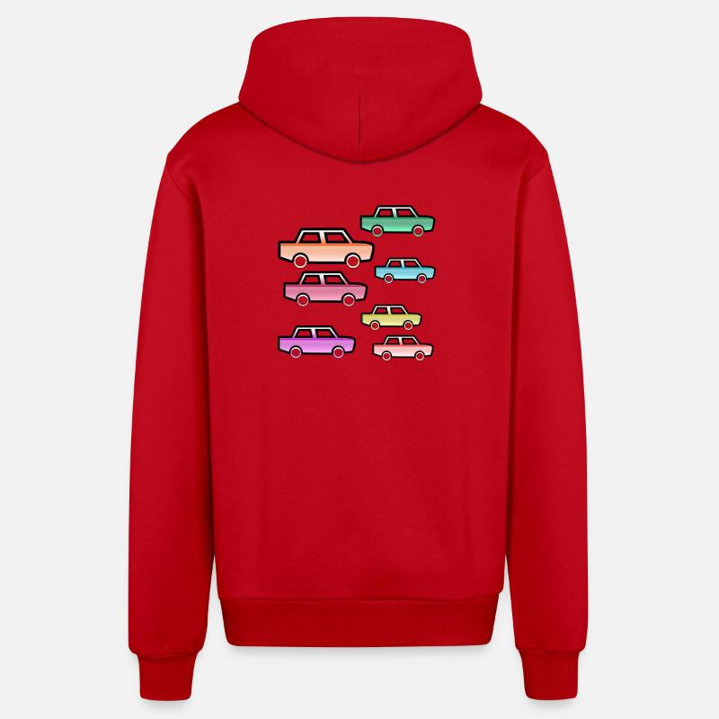 Automobiles - Veste à capuche bio décontractée fabriquée en UE - rouge