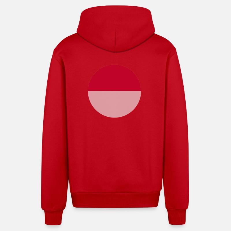 Drapeau indonésien - Veste à capuche bio décontractée fabriquée en UE - rouge