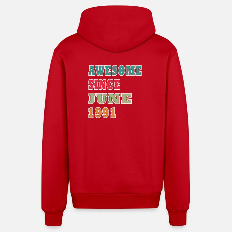 Awesome Seit Juni 1991 - Organic Relaxed Kapuzenjacke Made in EU - Rot