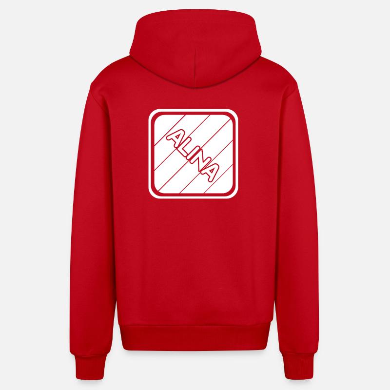 Cadeau pour Alina - Veste à capuche bio décontractée fabriquée en UE - rouge
