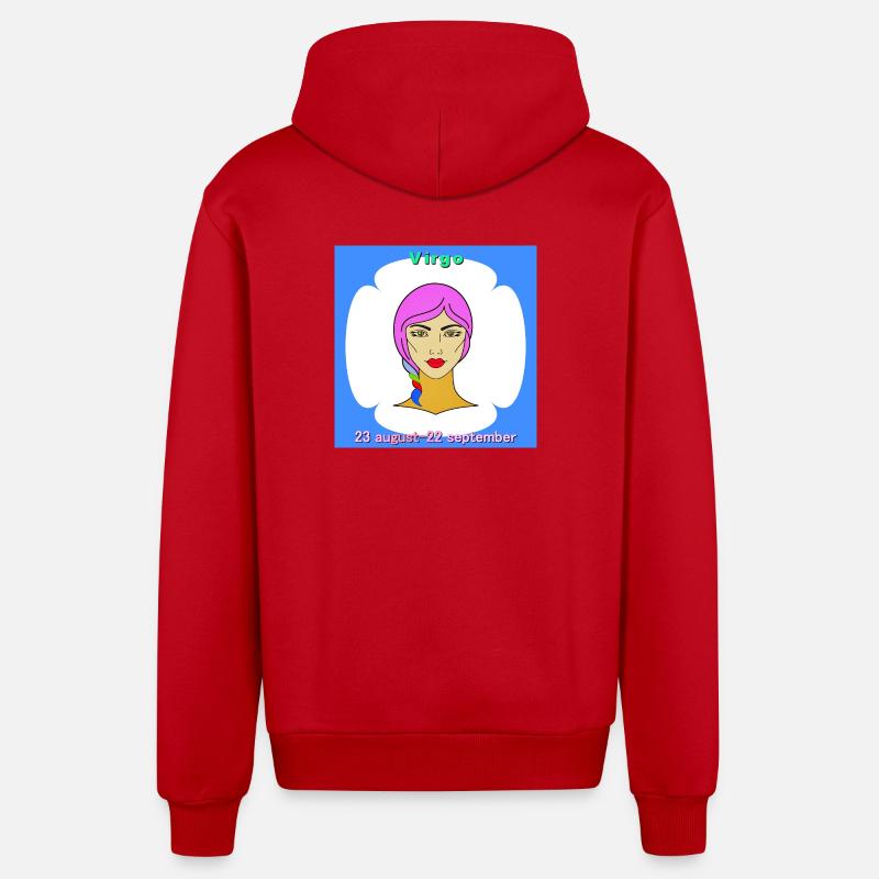 rater - Veste à capuche bio décontractée fabriquée en UE - rouge