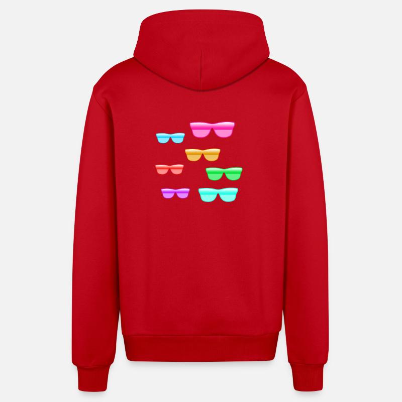 Lunettes de soleil - Veste à capuche bio décontractée fabriquée en UE - rouge