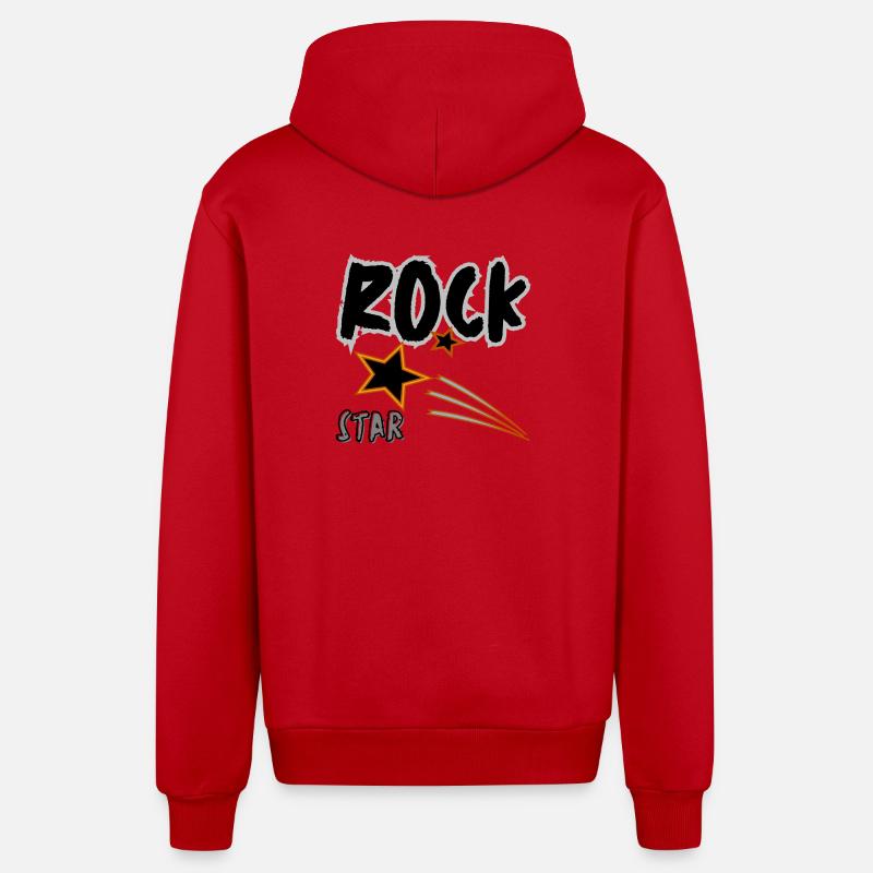 Rock Star - Veste à capuche bio décontractée fabriquée en UE - rouge
