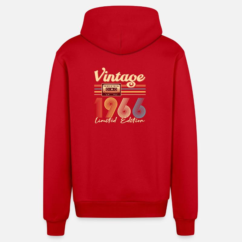 Anniversaire 60 Ans - Veste à capuche bio décontractée fabriquée en UE - rouge