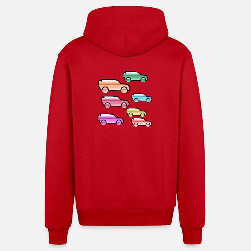 Automobiles - Veste à capuche bio décontractée fabriquée en UE - rouge
