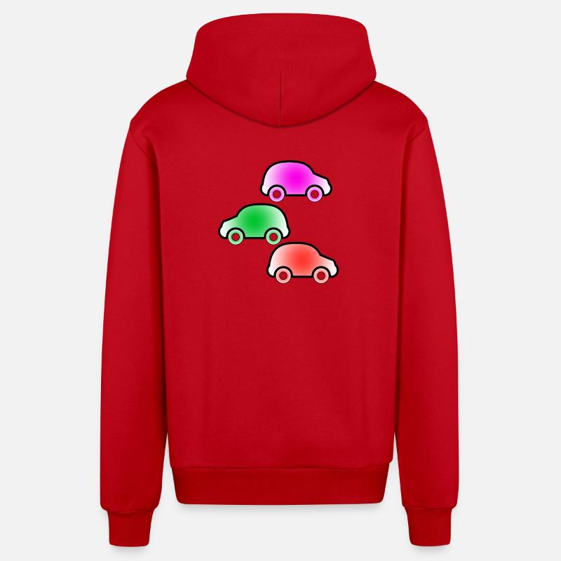 Automobiles - Veste à capuche bio décontractée fabriquée en UE - rouge