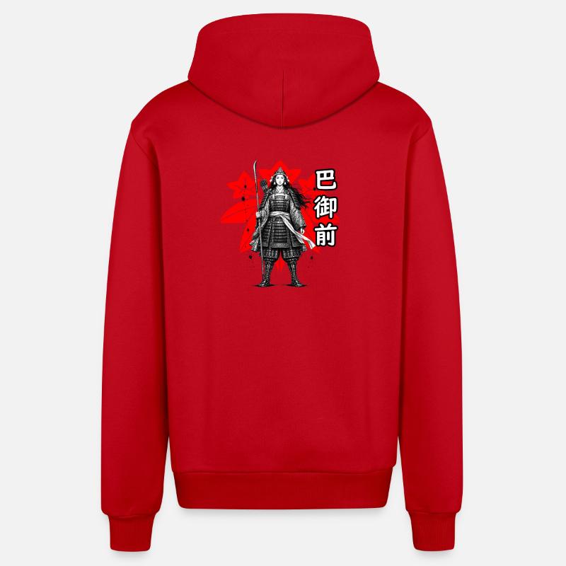 Tomoe Gozen, une samouraï légendaire - Veste à capuche bio décontractée fabriquée en UE - rouge