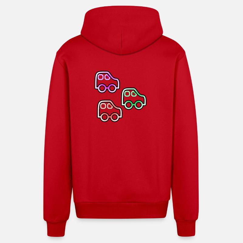 Automobiles - Veste à capuche bio décontractée fabriquée en UE - rouge