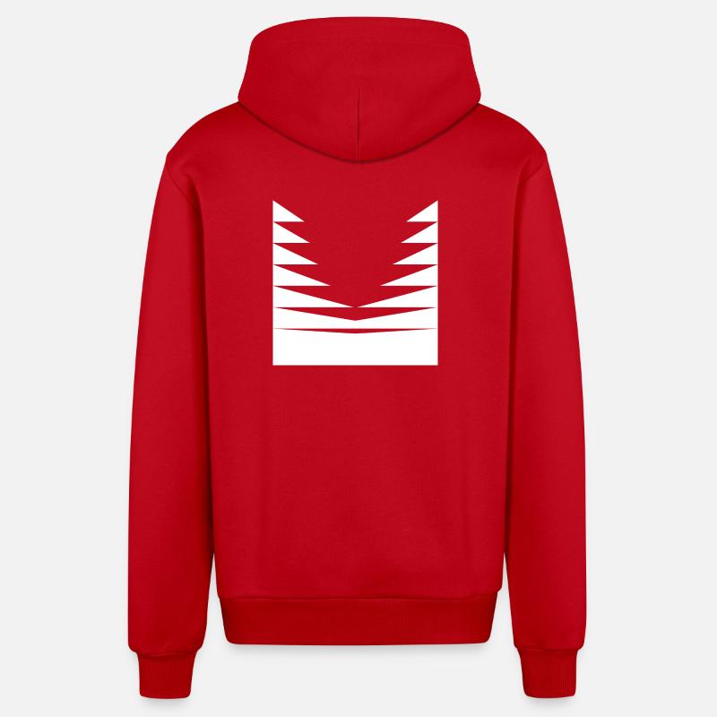 Conception du motif triangle - Veste à capuche bio décontractée fabriquée en UE - rouge