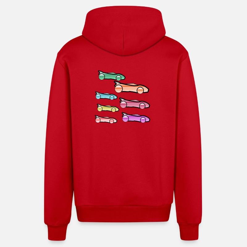 Automobiles - Veste à capuche bio décontractée fabriquée en UE - rouge