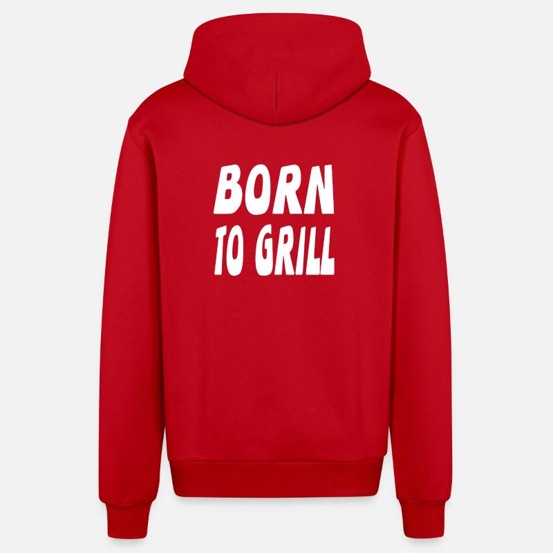 Griller - Veste à capuche bio décontractée fabriquée en UE - rouge