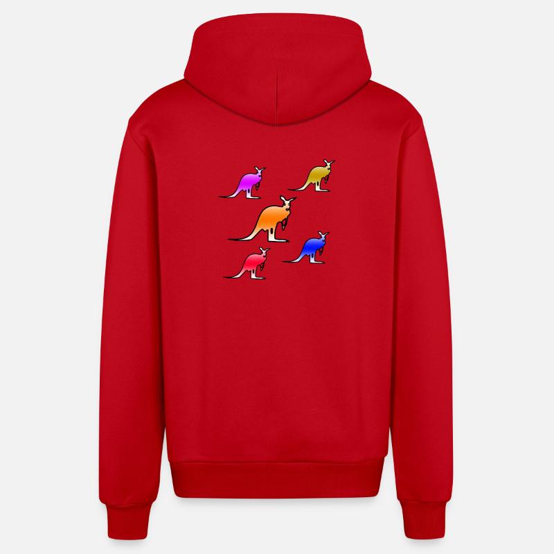 Kangourous - Veste à capuche bio décontractée fabriquée en UE - rouge