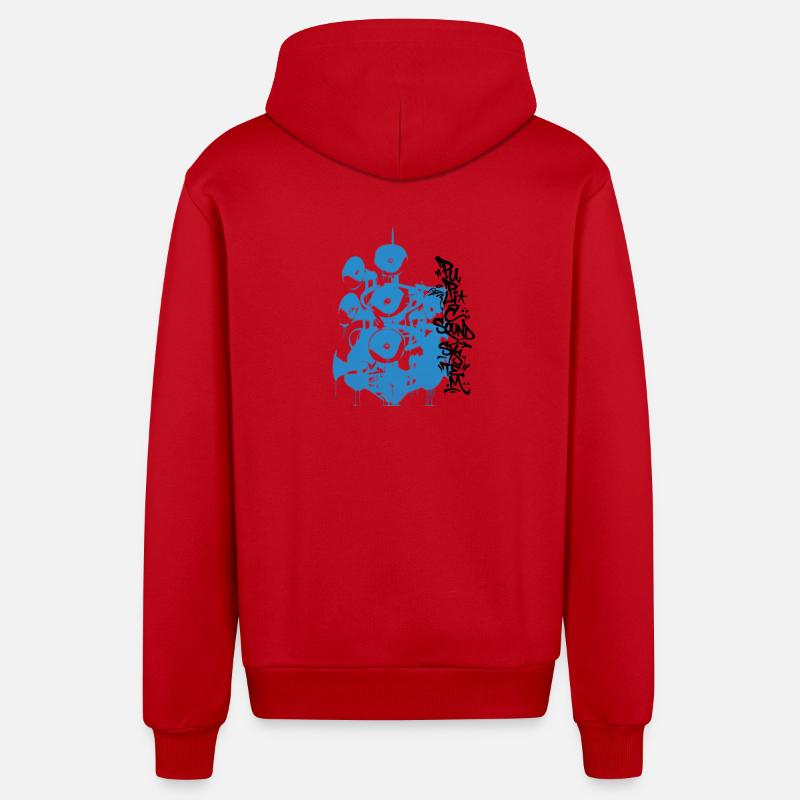 Public Soundsystem - Veste à capuche bio décontractée fabriquée en UE - rouge