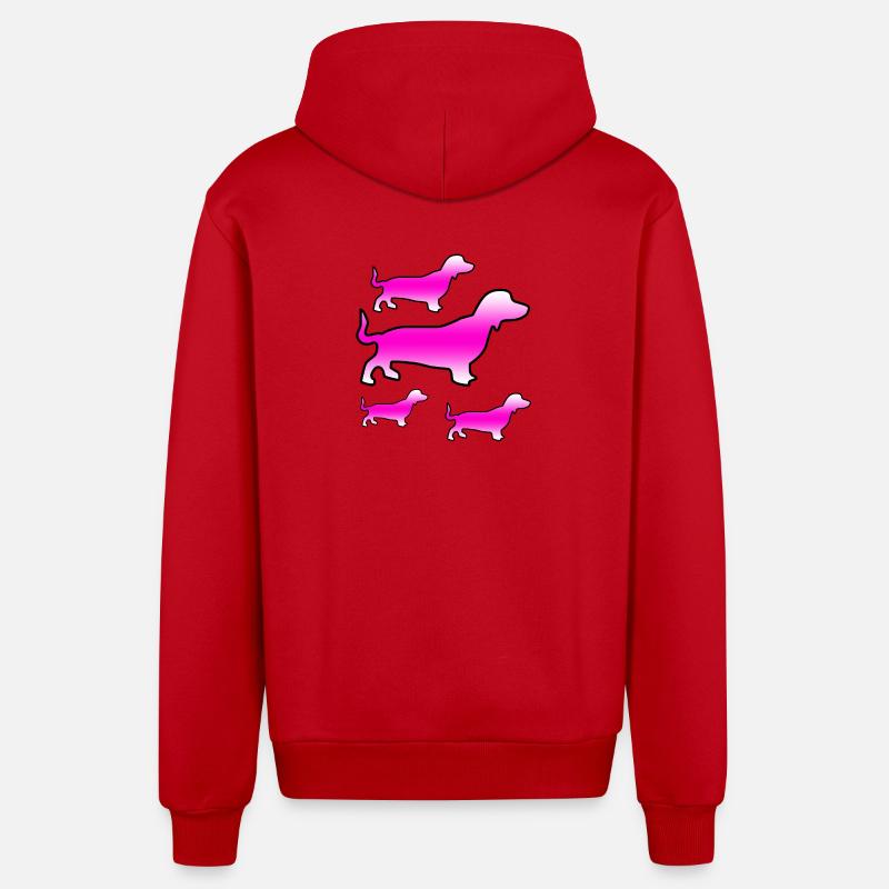 Teckel - Veste à capuche bio décontractée fabriquée en UE - rouge
