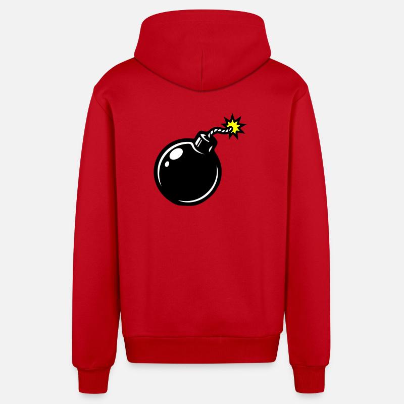 Bombe Comic - Organic Relaxed Kapuzenjacke Made in EU - Rot