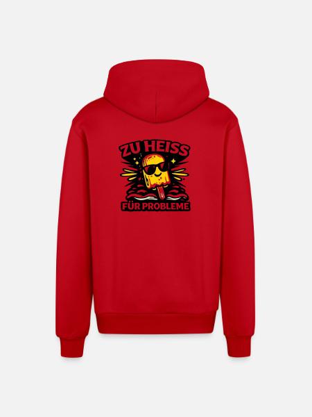 zu heiss für Probleme - Organic Relaxed Kapuzenjacke Made in EU - Rot