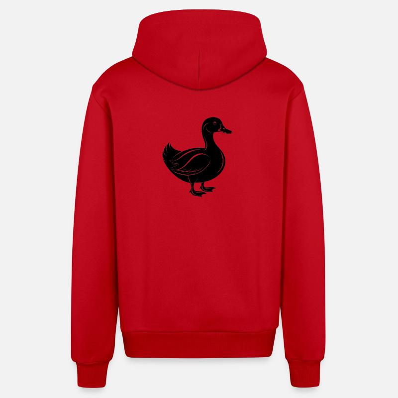 Canard - Veste à capuche bio décontractée fabriquée en UE - rouge