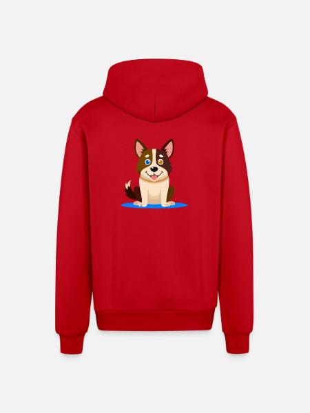 Kleiner bunter Hund (Comic) - Organic Relaxed Kapuzenjacke Made in EU - Rot