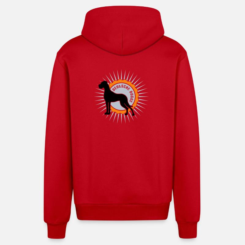 German mastiff stellar script - Organic Relaxed Hooded Jacket Made in EU - red