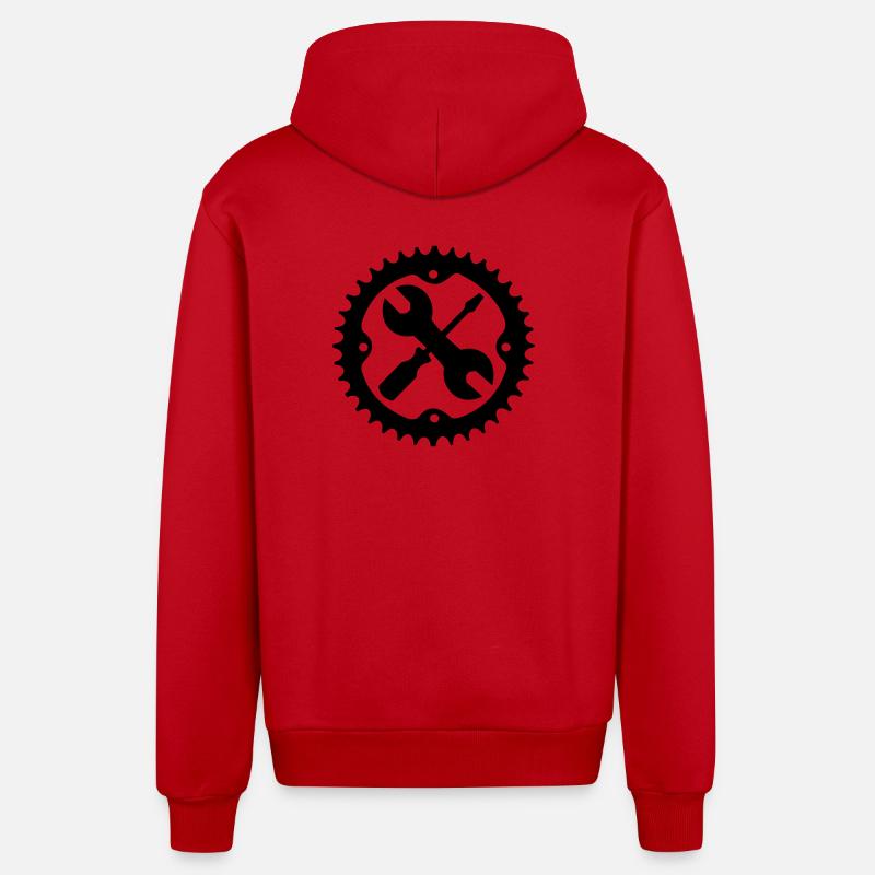 Logo de l’ensemble bike readyshap - Veste à capuche bio décontractée fabriquée en UE - rouge