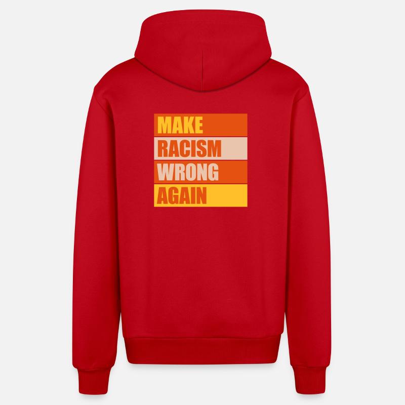 make racism wrong again - Organic Relaxed Kapuzenjacke Made in EU - Rot