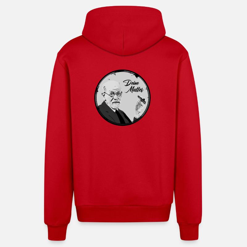 Ta mère Freud - Veste à capuche bio décontractée fabriquée en UE - rouge