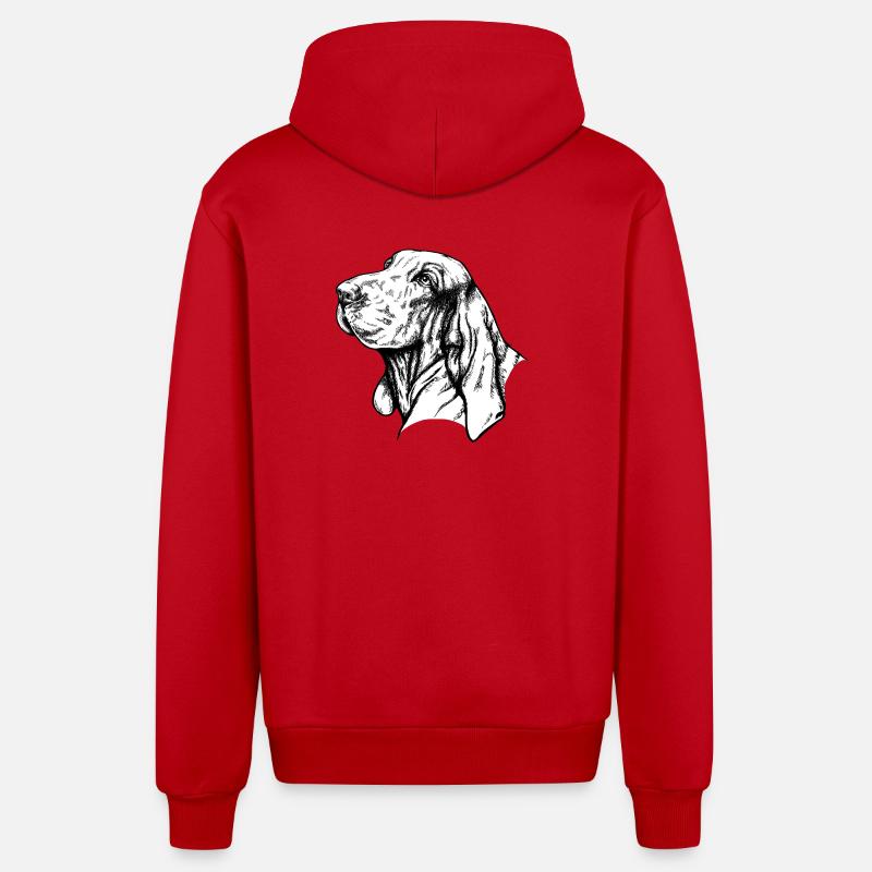 Bracco Italiano Portrait - Veste à capuche bio décontractée fabriquée en UE - rouge