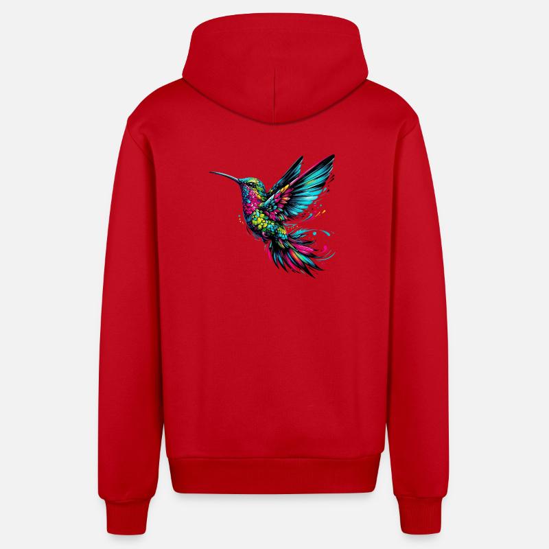 Colibri - Veste à capuche bio décontractée fabriquée en UE - rouge