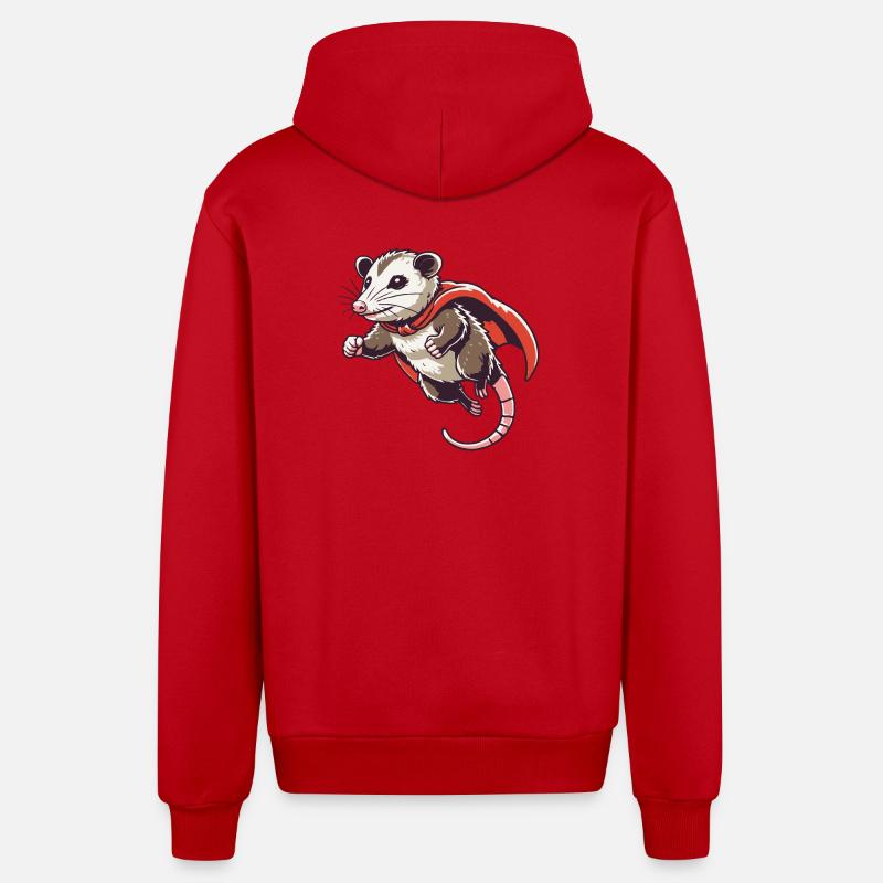 Superopossum - Veste à capuche bio décontractée fabriquée en UE - rouge