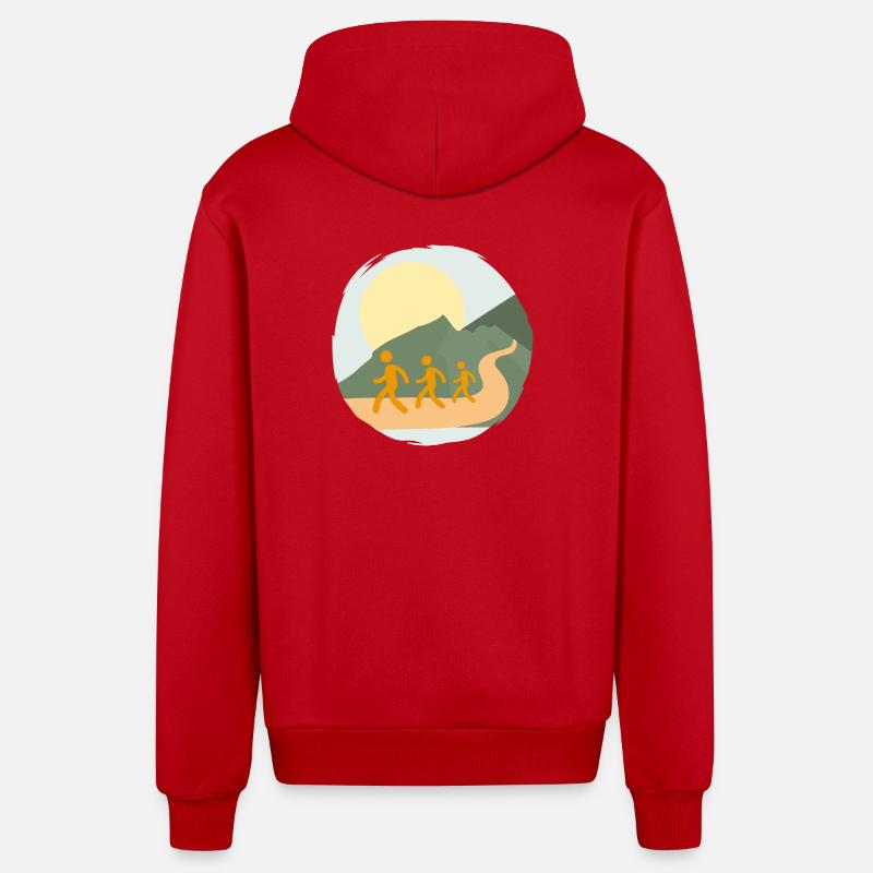 Continuez à marcher - Veste à capuche bio décontractée fabriquée en UE - rouge