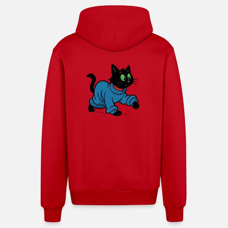 Meeko en pull oversize - Veste à capuche bio décontractée fabriquée en UE - rouge