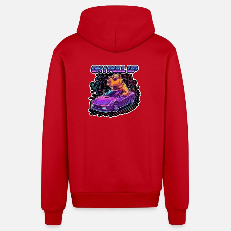 OK, je récupère Capybara Retro - Veste à capuche bio décontractée fabriquée en UE - rouge