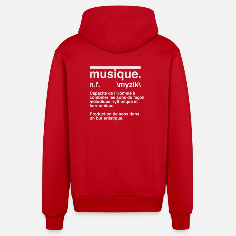 Musikdefinitions-Wörterbuchstil - Organic Relaxed Kapuzenjacke Made in EU - Rot