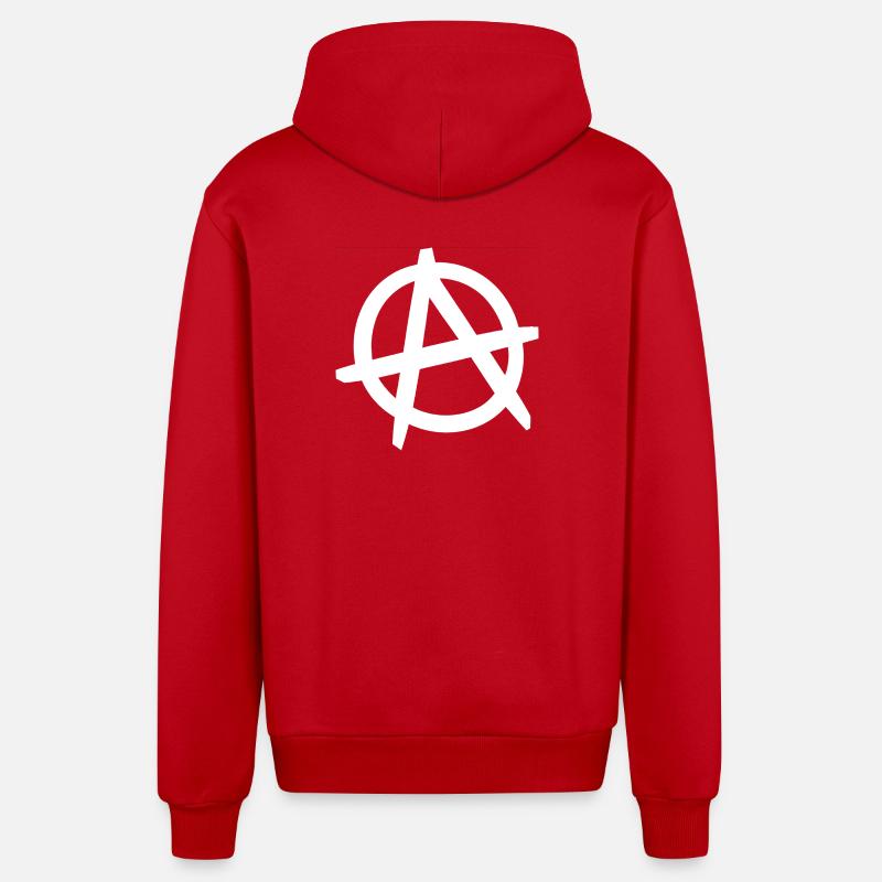 Le père couché « Anarchie » - Veste à capuche bio décontractée fabriquée en UE - rouge