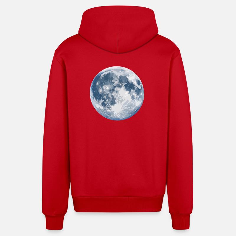 Silhouette au clair de lune - Veste à capuche bio décontractée fabriquée en UE - rouge