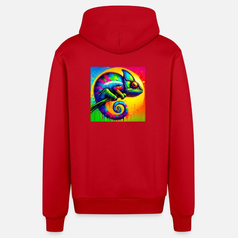 Chamäleon - Organic Relaxed Kapuzenjacke Made in EU - Rot