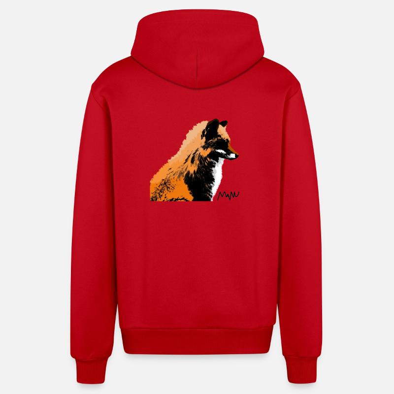 Fuchs - Organic Relaxed Kapuzenjacke Made in EU - Rot